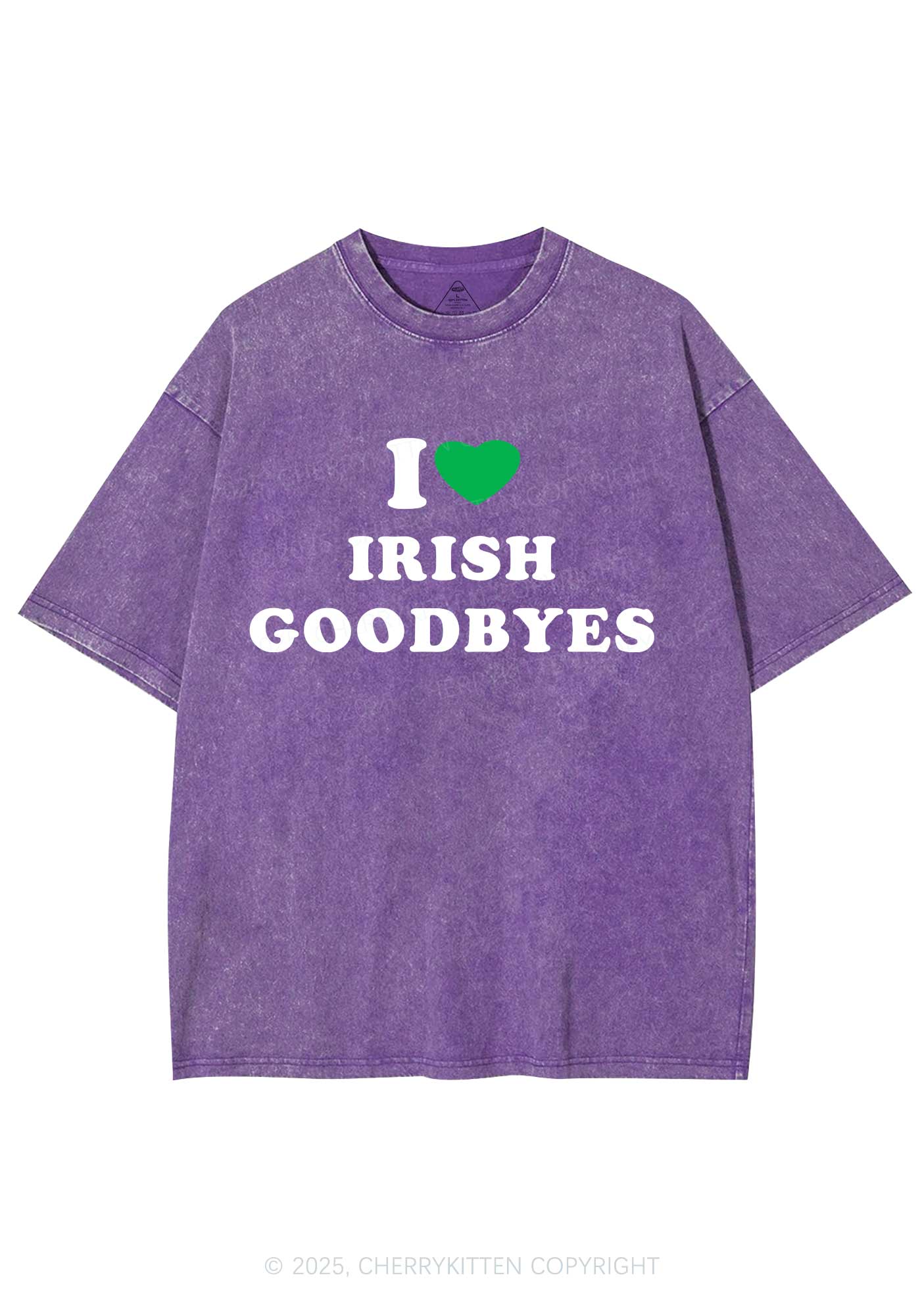 I Love Irish Goodbyes St Patricks Y2K Shirts Washed Tee Cherrykitten