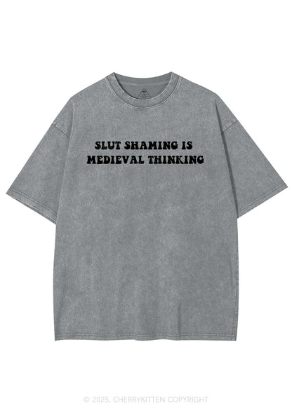 Slxt Shaming Medieval Thinking Y2K Washed Tee Cherrykitten