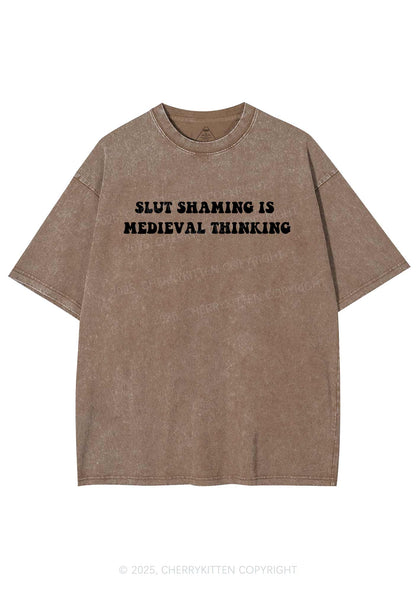 Slxt Shaming Medieval Thinking Y2K Washed Tee Cherrykitten