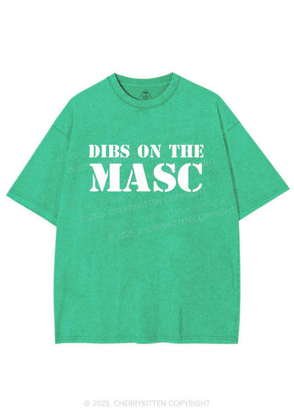 Dibs On The Masc Pride Y2K Shirts Washed Tee Cherrykitten