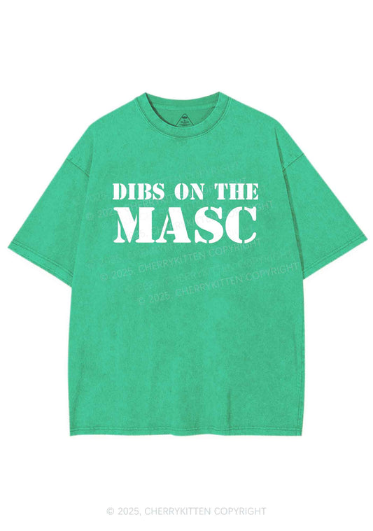 Dibs On The Masc Pride Y2K Shirts Washed Tee Cherrykitten