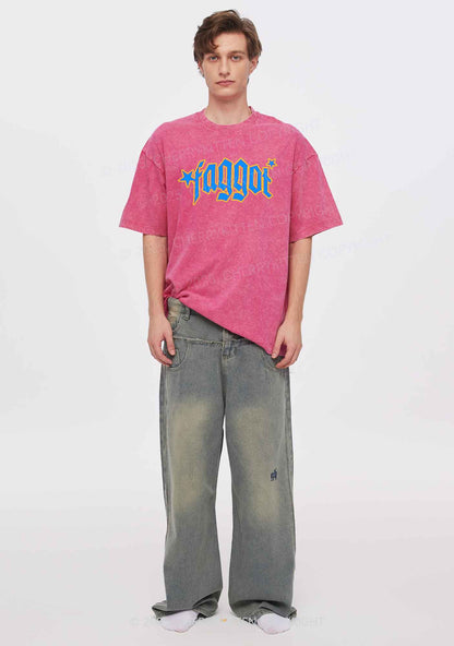 Faggot Stars Pride Y2K Shirts Washed Tee Cherrykitten