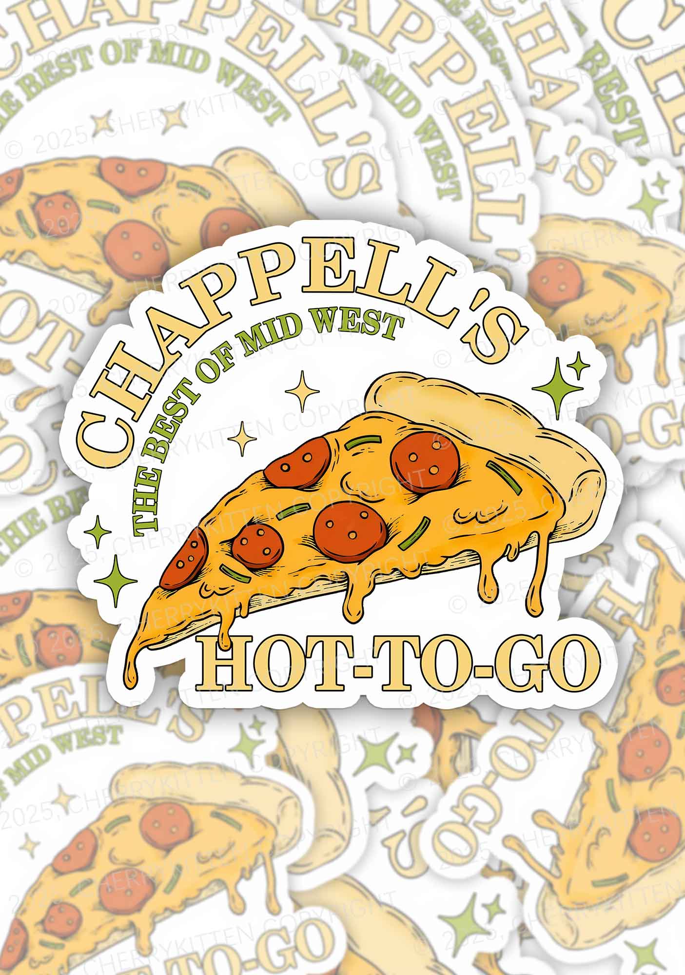 Hot To Go Pizza 1Pc Y2K Sticker Cherrykitten