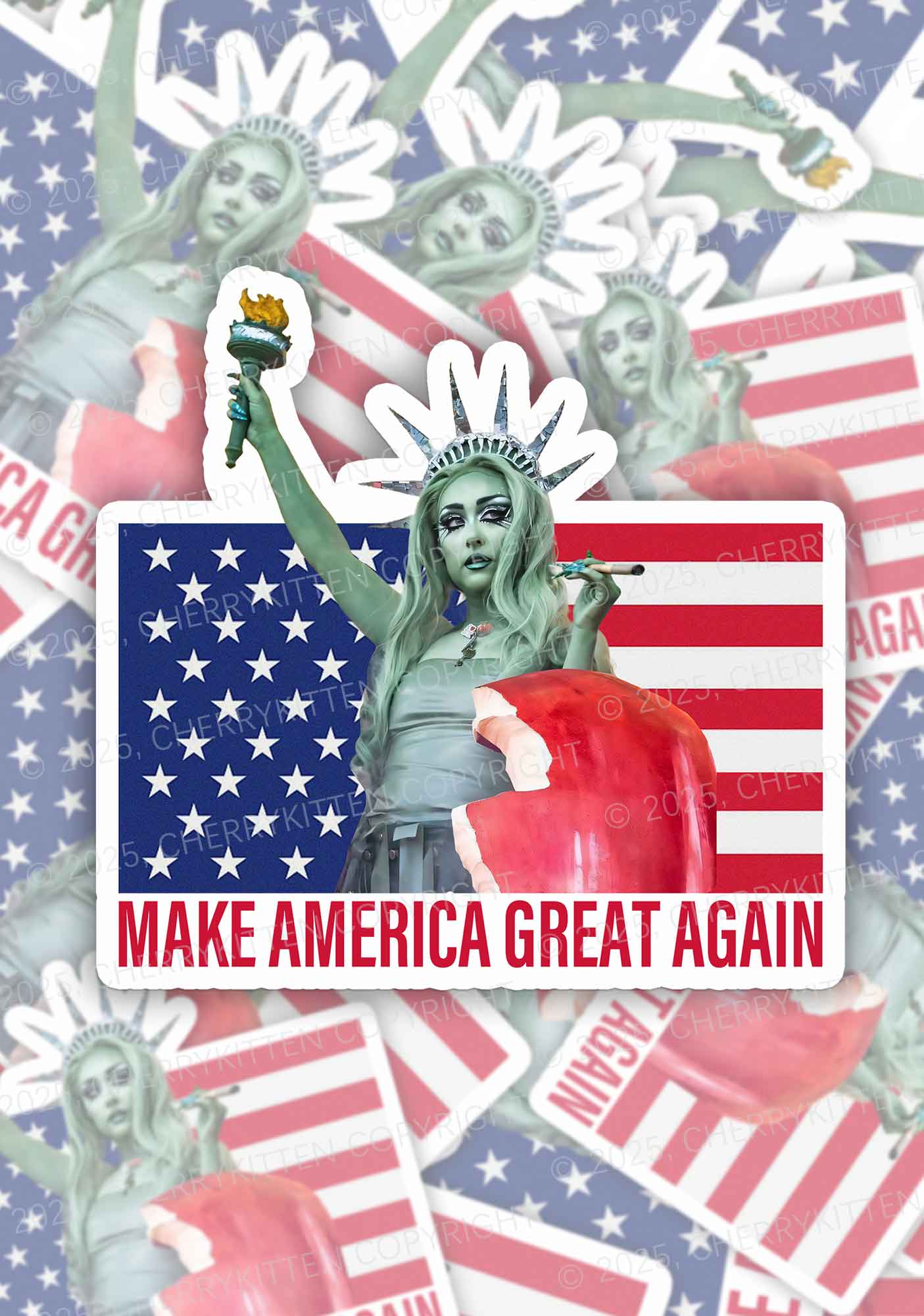 CR Make America Great 1Pc Y2K Sticker Cherrykitten