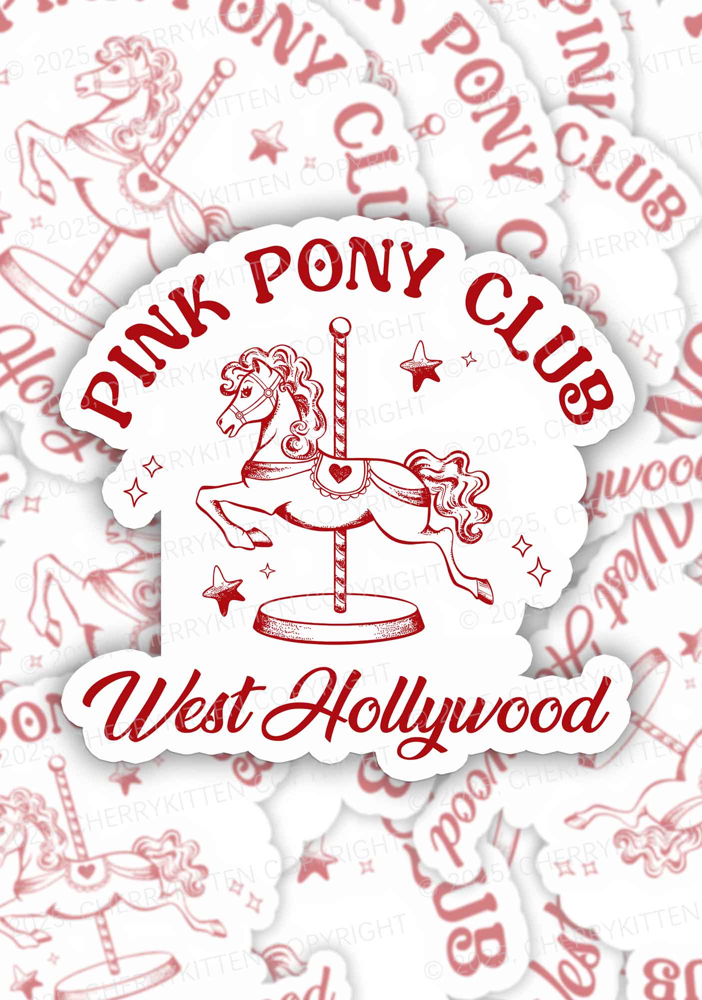 Pink West Hollywood 1Pc Y2K Sticker Cherrykitten
