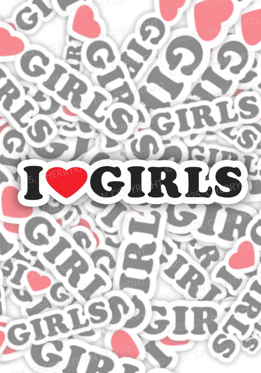 I Love Girls Pride 1Pc Y2K Sticker Cherrykitten
