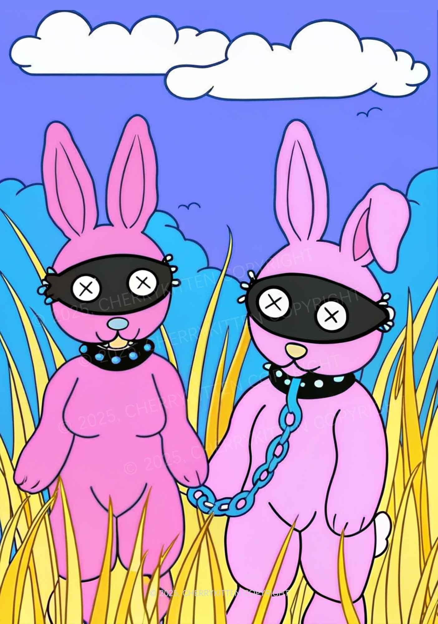 BDSM Bunny Y2K Print Mini Skirt Cherrykitten
