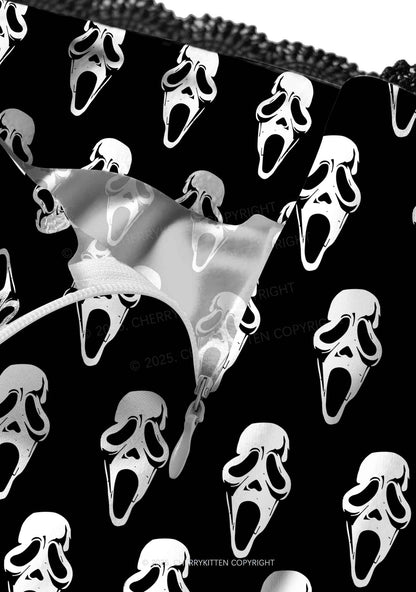 Halloween Spooky Ghost Y2K Print Midi Skirt Cherrykitten