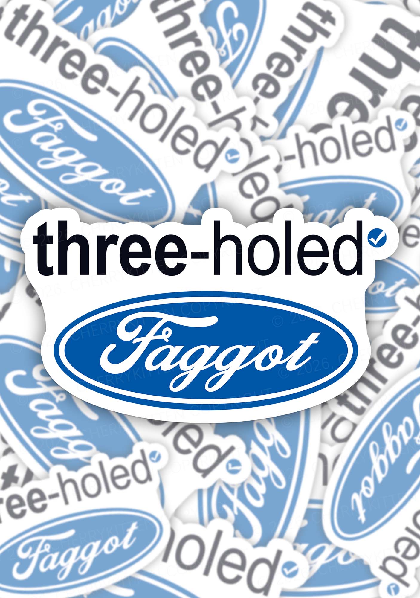 Three Holed Faggot Pride 1pc Y2K Sticker Cherrykitten