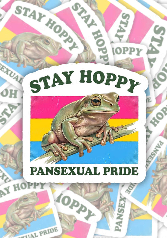 Stay Hoppy Pansexual Pride 1pc Y2K Sticker Cherrykitten