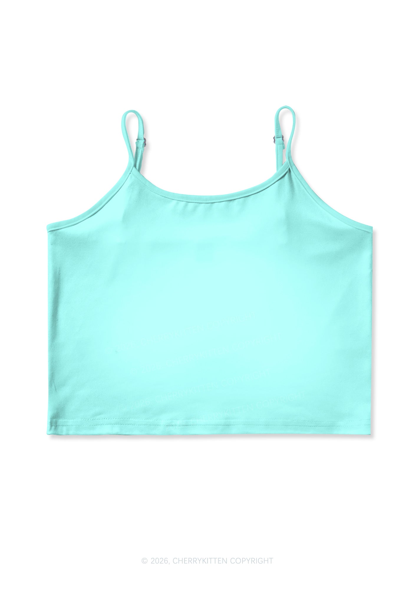 Plain Mint Green Y2K Print Cami Crop Top Cherrykitten