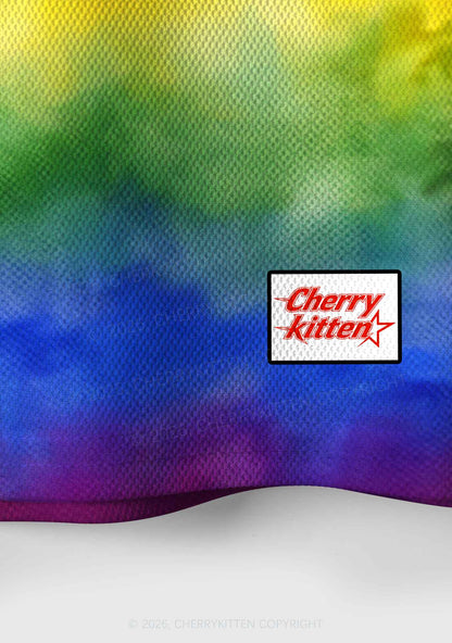 Custom Rainbow Flag Pride Y2K Crop Sport Jersey Shirts Cherrykitten