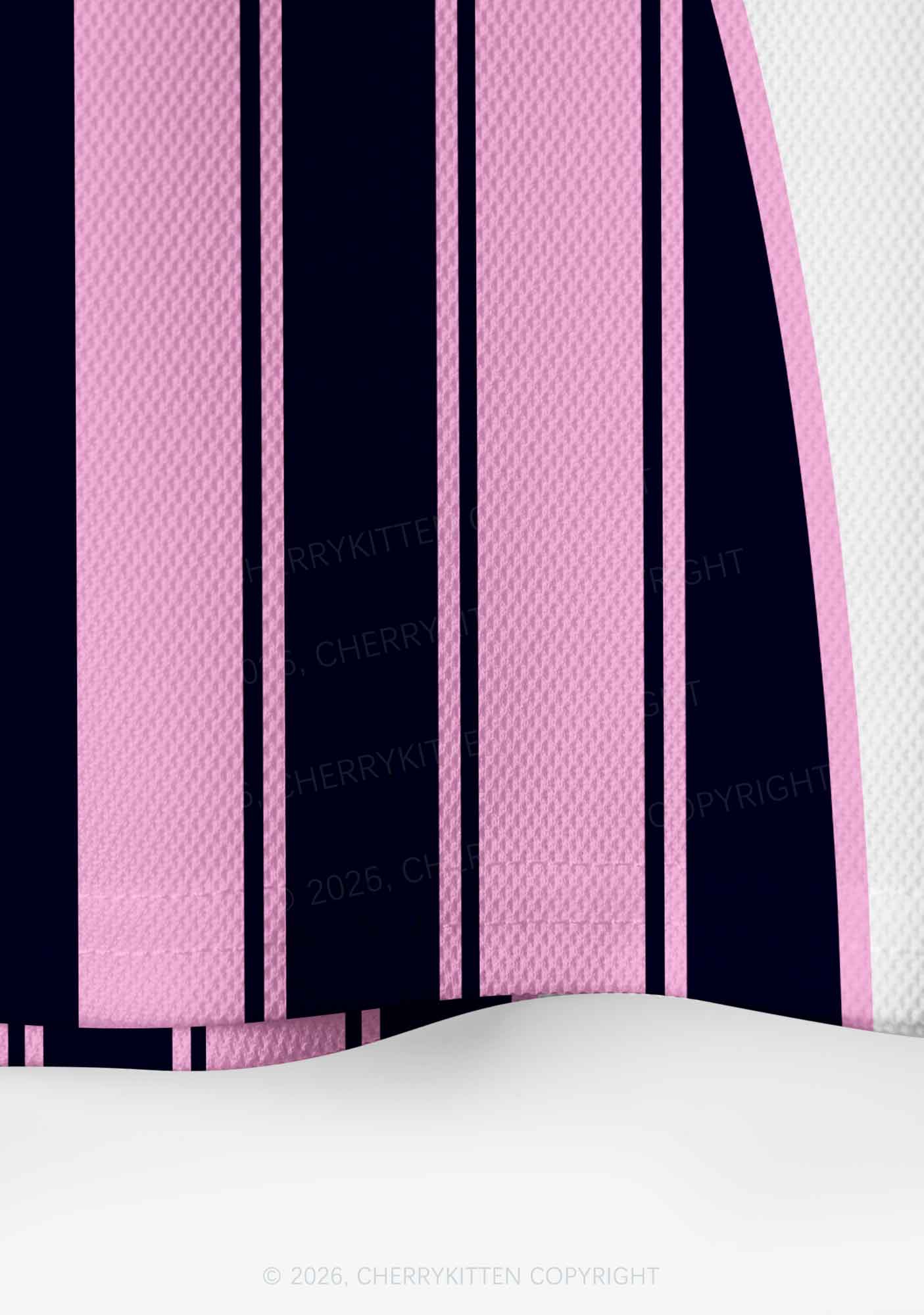 Girl Kisser Pink And Black Stripes Pride Y2K Crop Sport Jersey Shirts Cherrykitten
