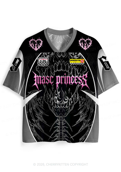 Masc Princess Dark Skull Pride Y2K Sport Jersey Shirts Cherrykitten