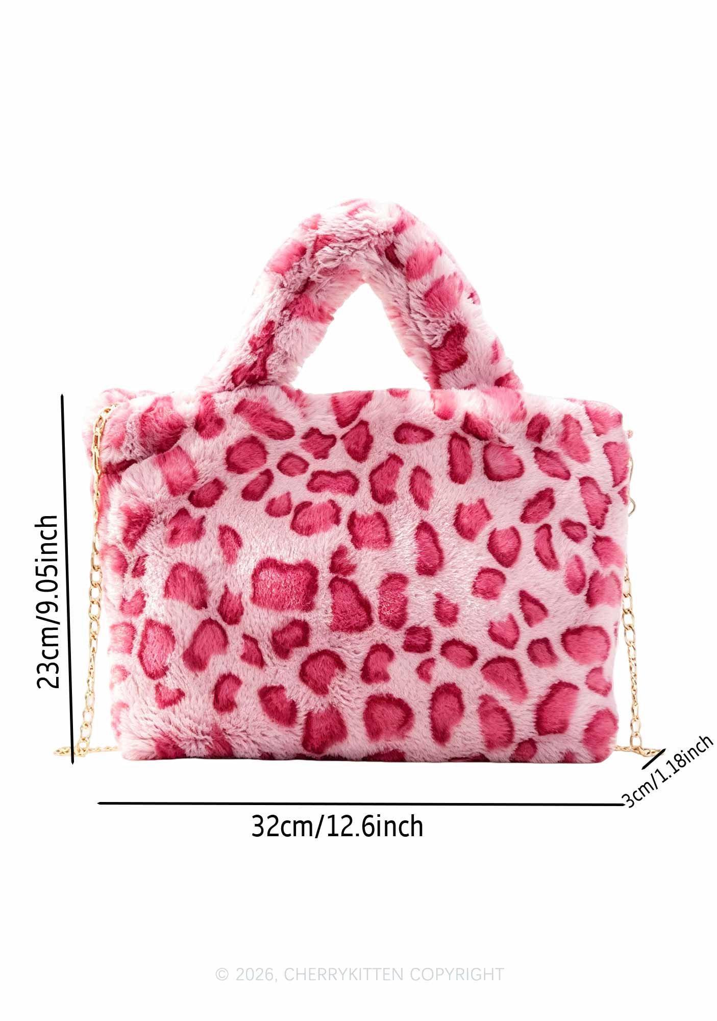 Plush Leopard Handbag Y2K Tote Bags Cherrykitten