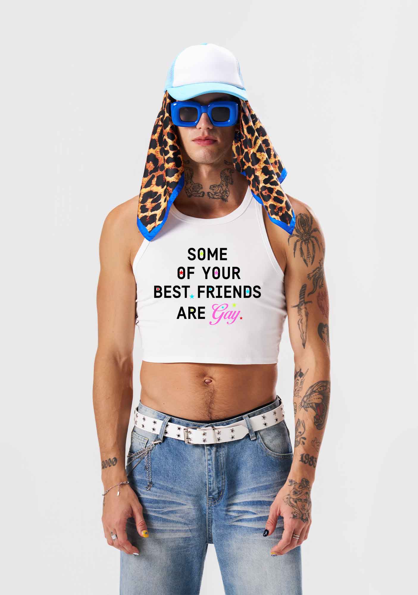Your Best Friends Are Gay Pride Y2K Crop Tank Top Cherrykitten