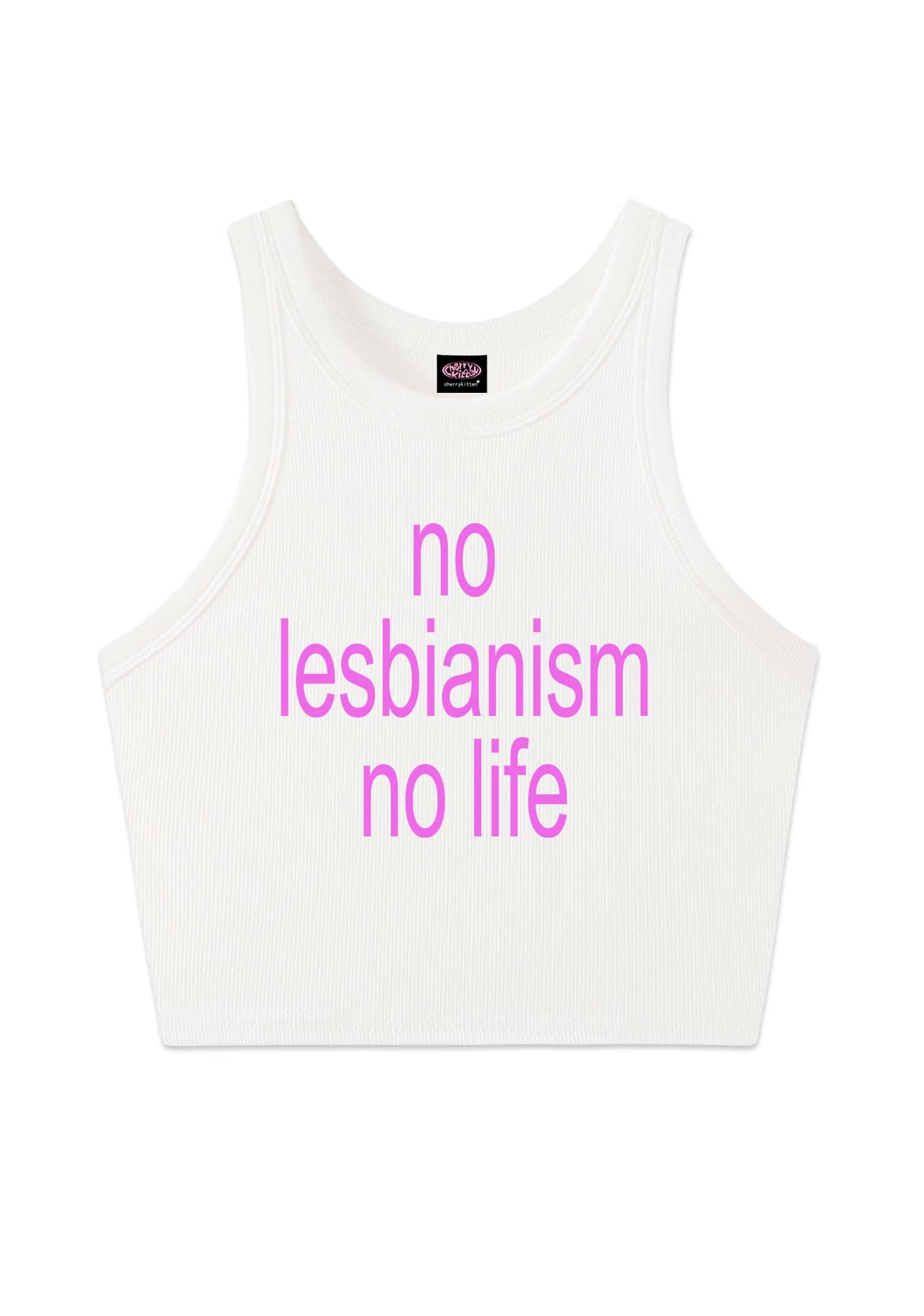 No Lesbianism No Life Pride Y2K Crop Tank Top Cherrykitten