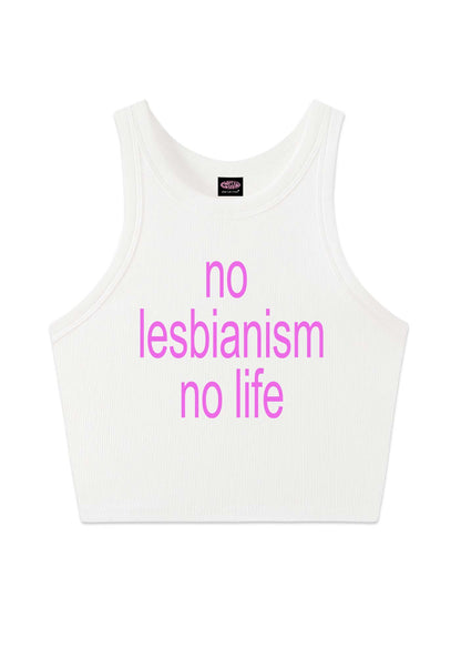 No Lesbianism No Life Pride Y2K Crop Tank Top Cherrykitten