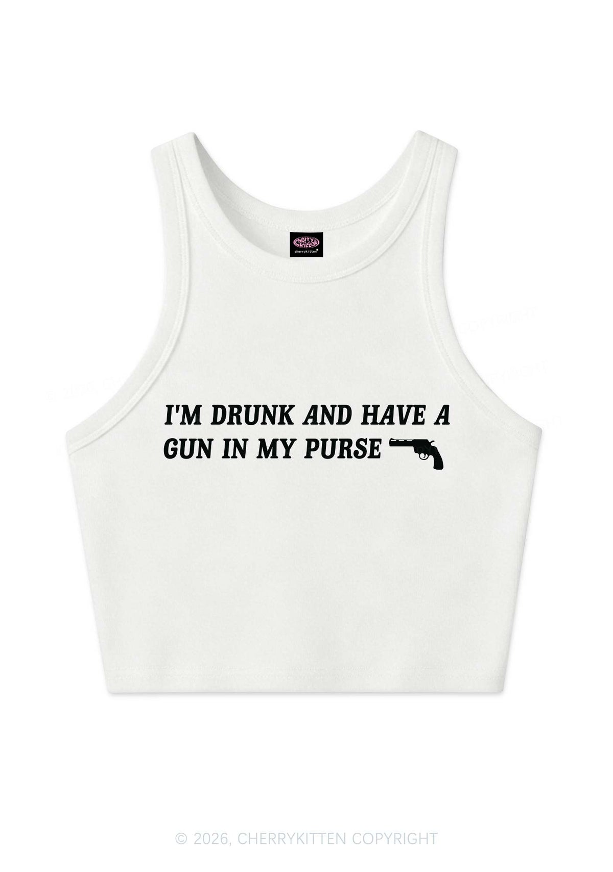 Im Drunk Y2K Crop Tank Top Cherrykitten