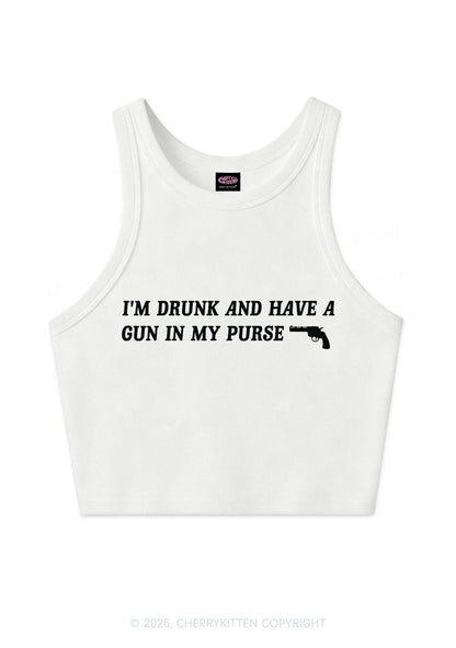 Im Drunk Y2K Crop Tank Top Cherrykitten