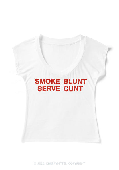 Smoke Blunt Y2K V Neck T Shirts Cherrykitten