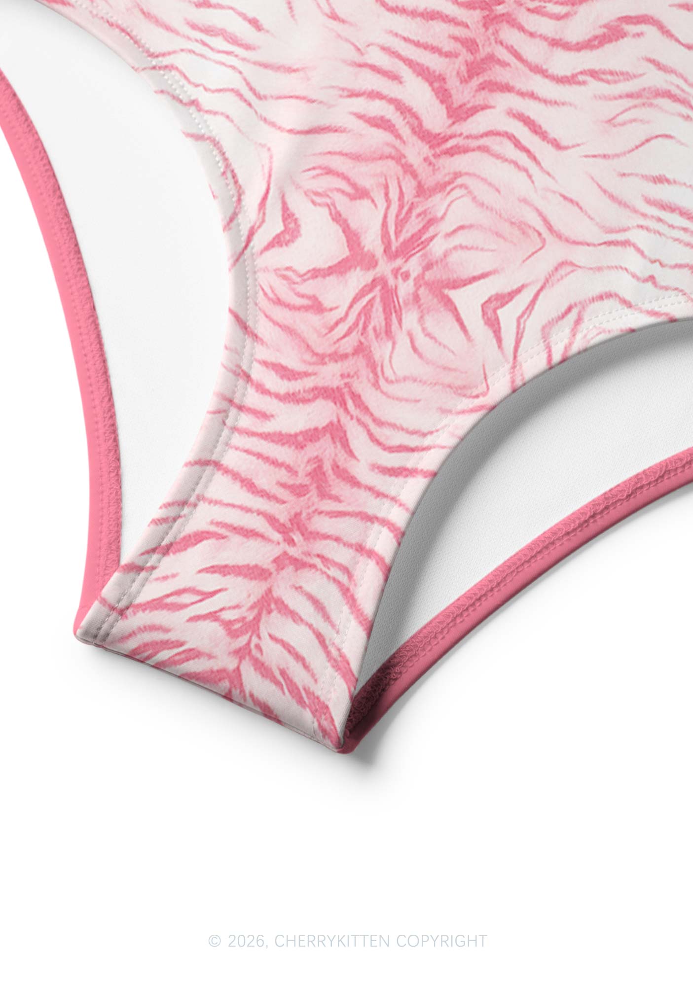 Pink Tiger Stripe Y2K Print Bikini Set Cherrykitten