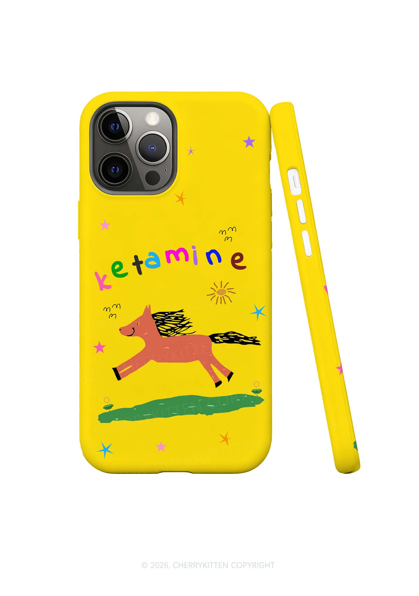 Orange Pony On Yellow Y2K Phone Case Cherrykitten