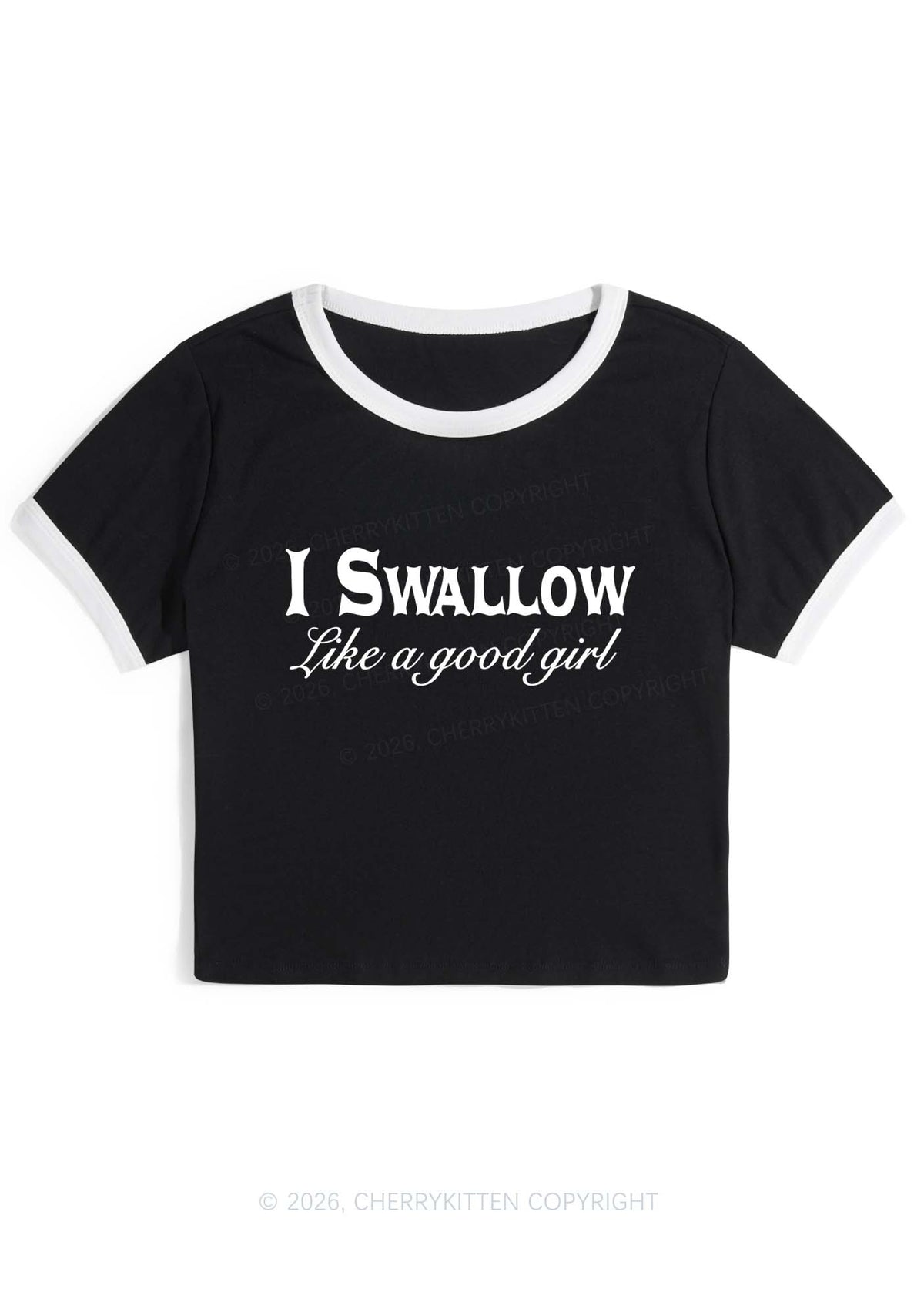 Swallow Like Good Girl Y2K Ringer Tee Cherrykitten