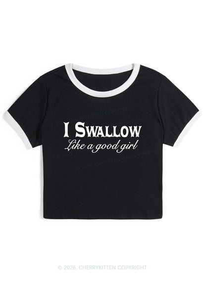 Swallow Like Good Girl Y2K Ringer Tee Cherrykitten