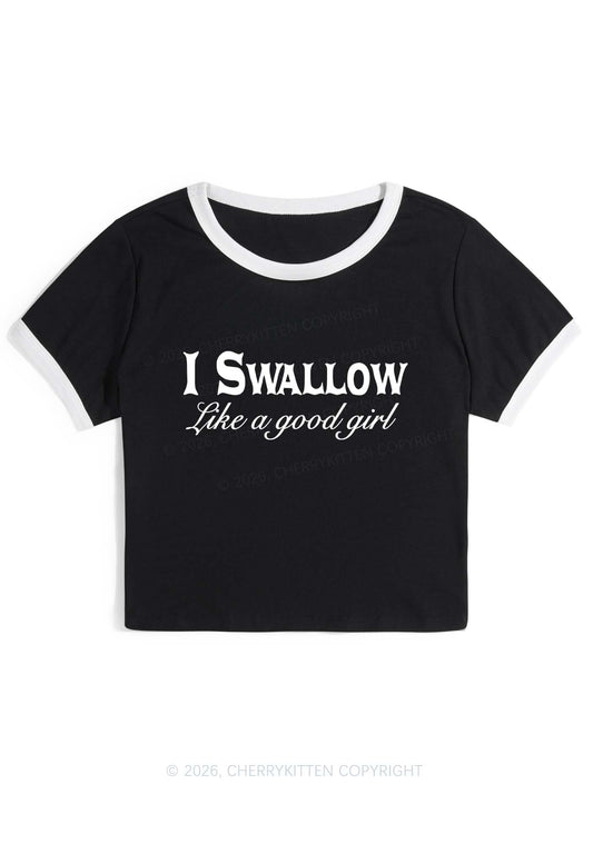 Swallow Like Good Girl Y2K Ringer Tee Cherrykitten