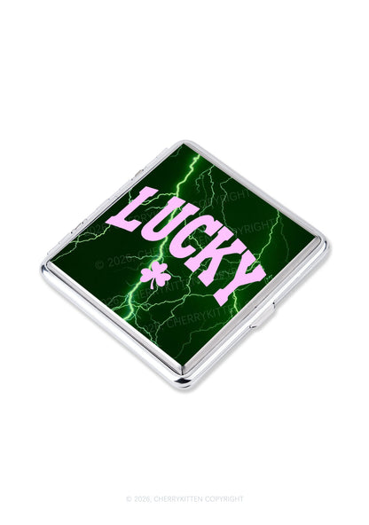 Lucky Shamrock St Patricks Y2K Cigarette Case Cherrykitten