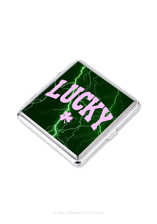 Lucky Shamrock St Patricks Y2K Cigarette Case Cherrykitten