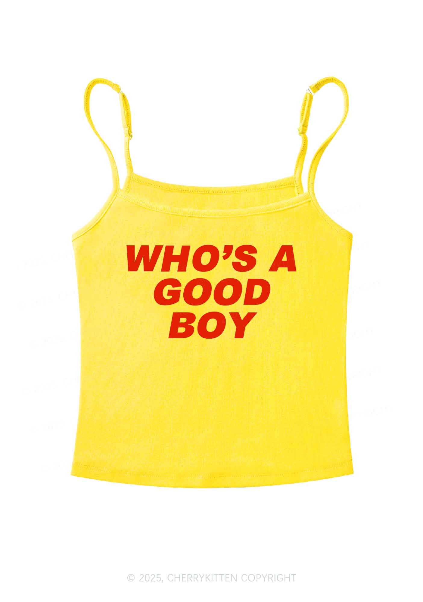 Who's A Good Boy Y2K Spaghetti Strap Cami Cherrykitten