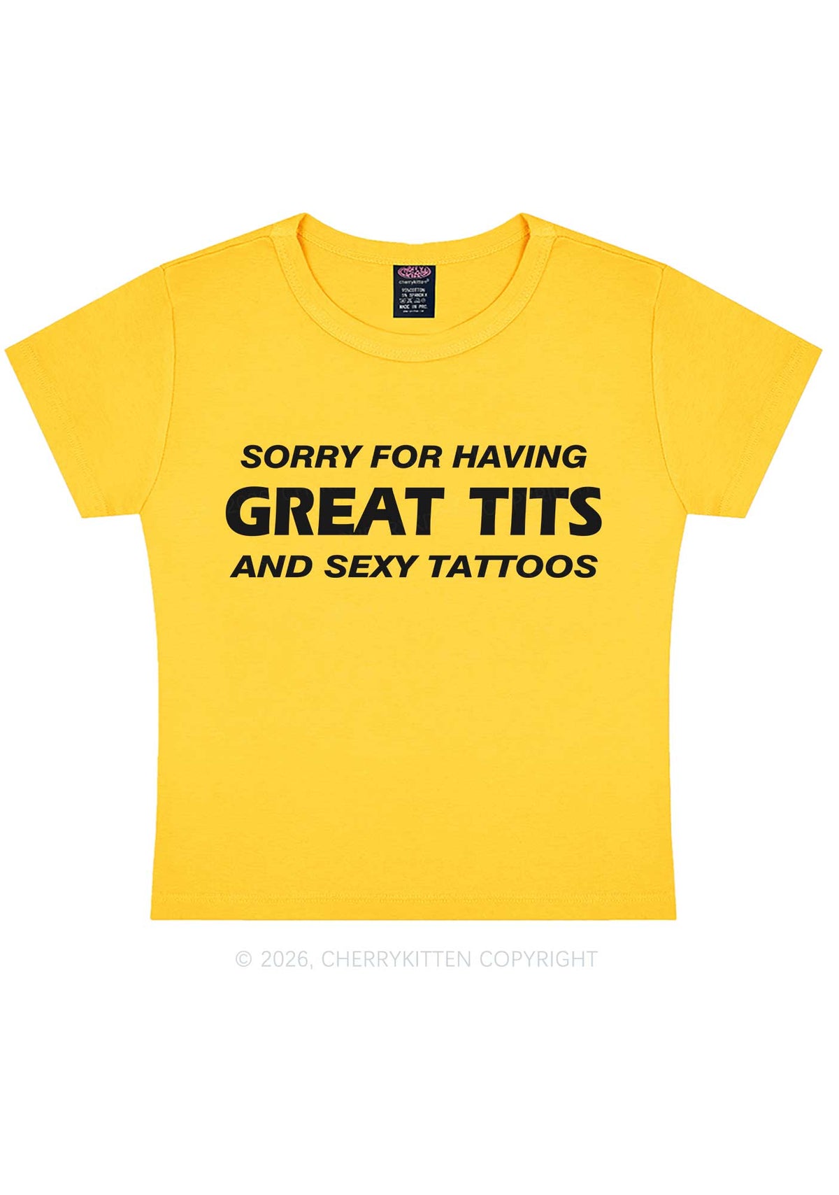 Sorry For Great Txts And Sexy Tattoos Y2K Baby Tee Cherrykitten
