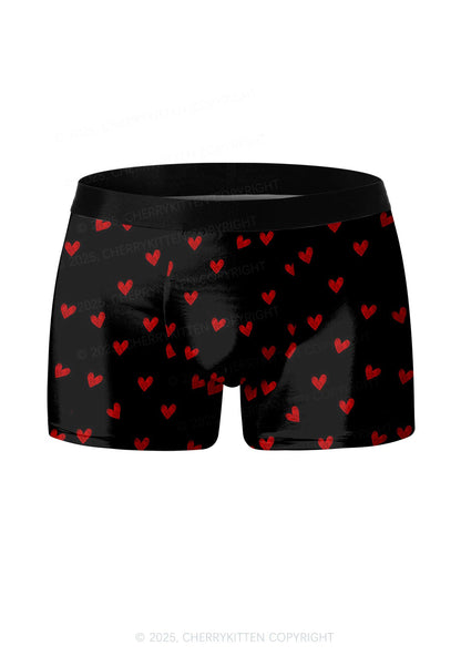 Hearts Fly Valentine's Day Y2K Print Couples Boxer Thong Set Cherrykitten