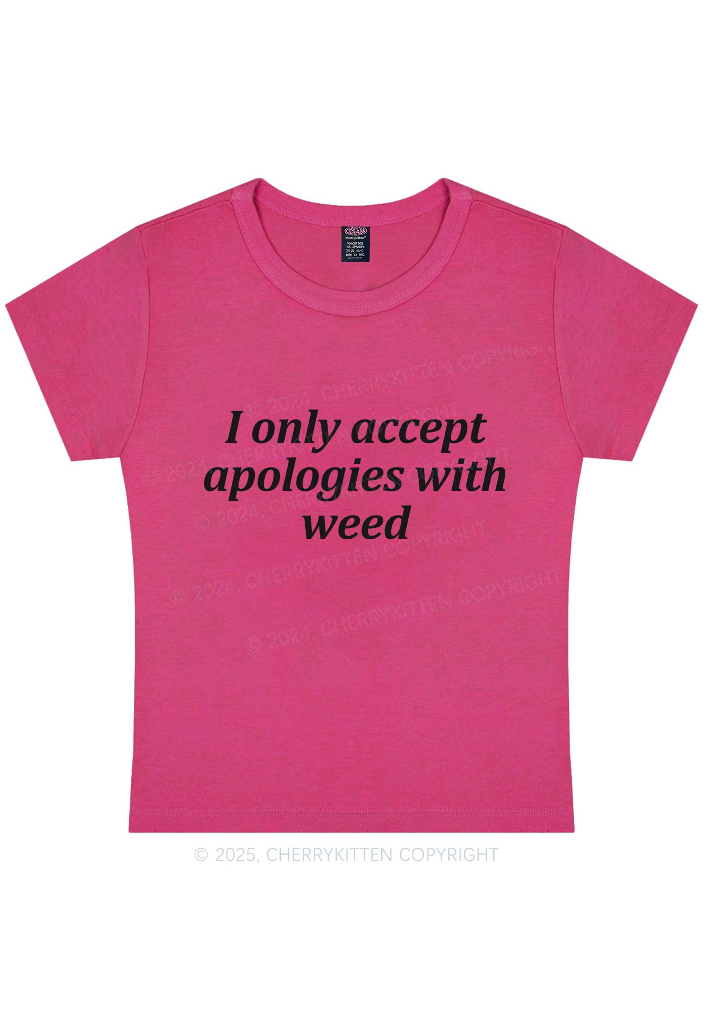 Accept Apologies With Wxxd Y2K Baby Tee Cherrykitten