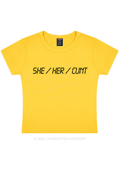 She Her Cxxt Y2K Baby Tee Cherrykitten