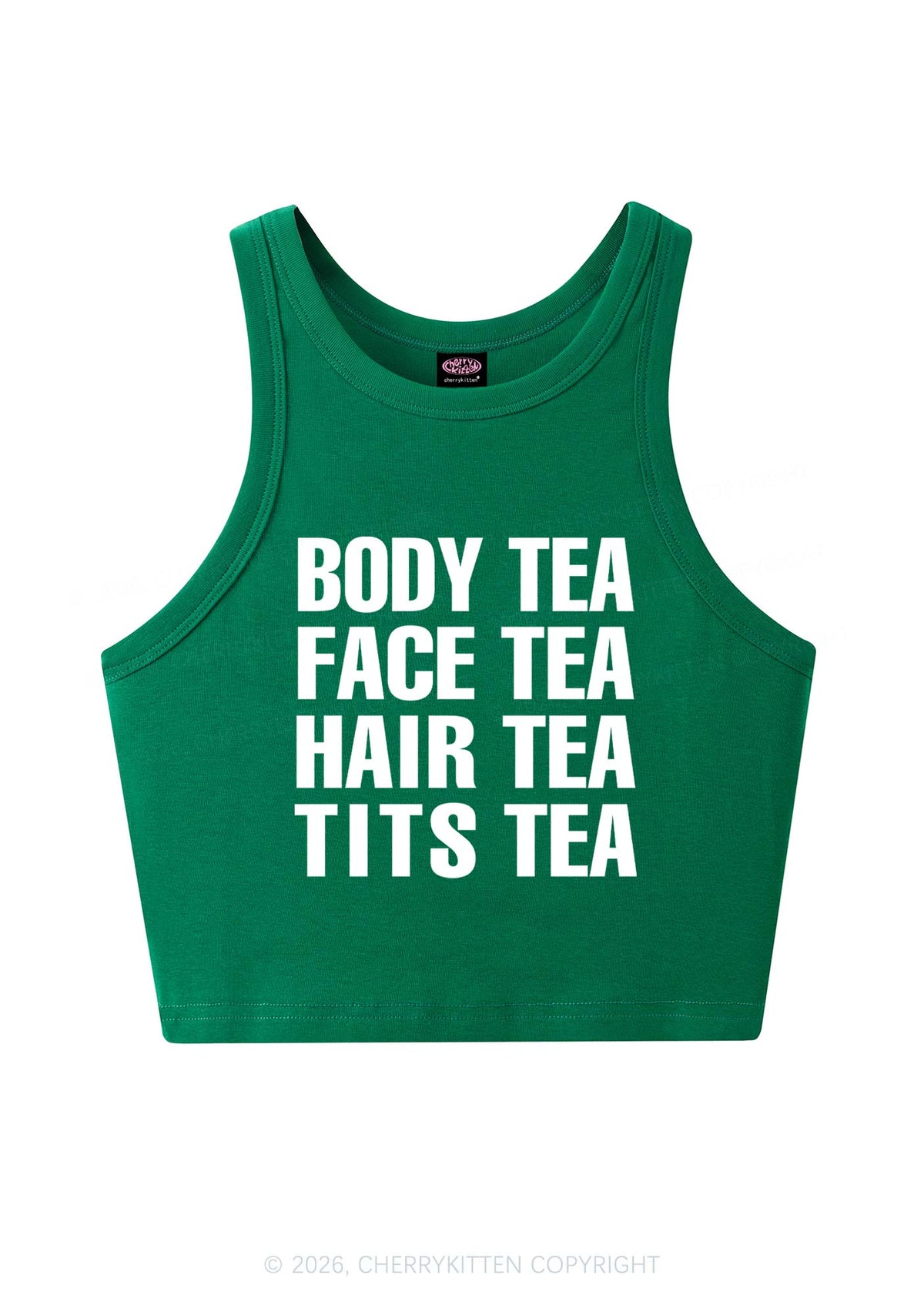 Body Face Hair Txts Tea Y2K Crop Tank Top Cherrykitten