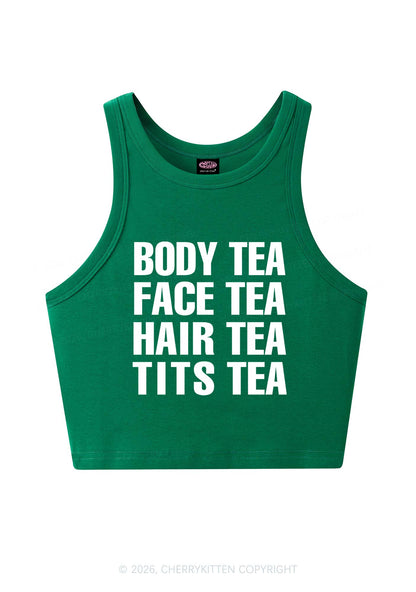 Body Face Hair Txts Tea Y2K Crop Tank Top Cherrykitten