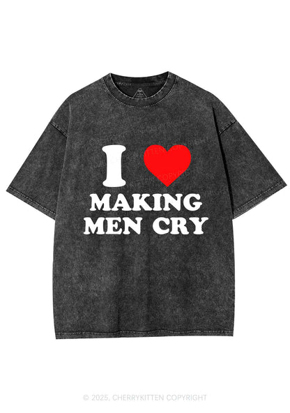 I Love Making Men Cry Y2K Shirts Washed Tee Cherrykitten