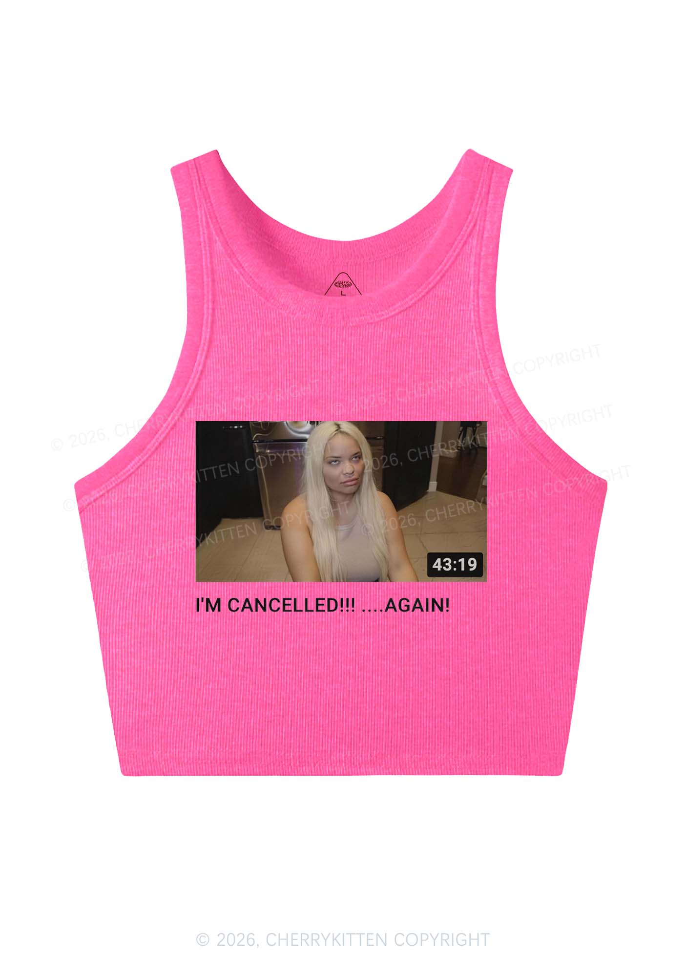Im Canceled Again Y2K Crop Tank Top Cherrykitten