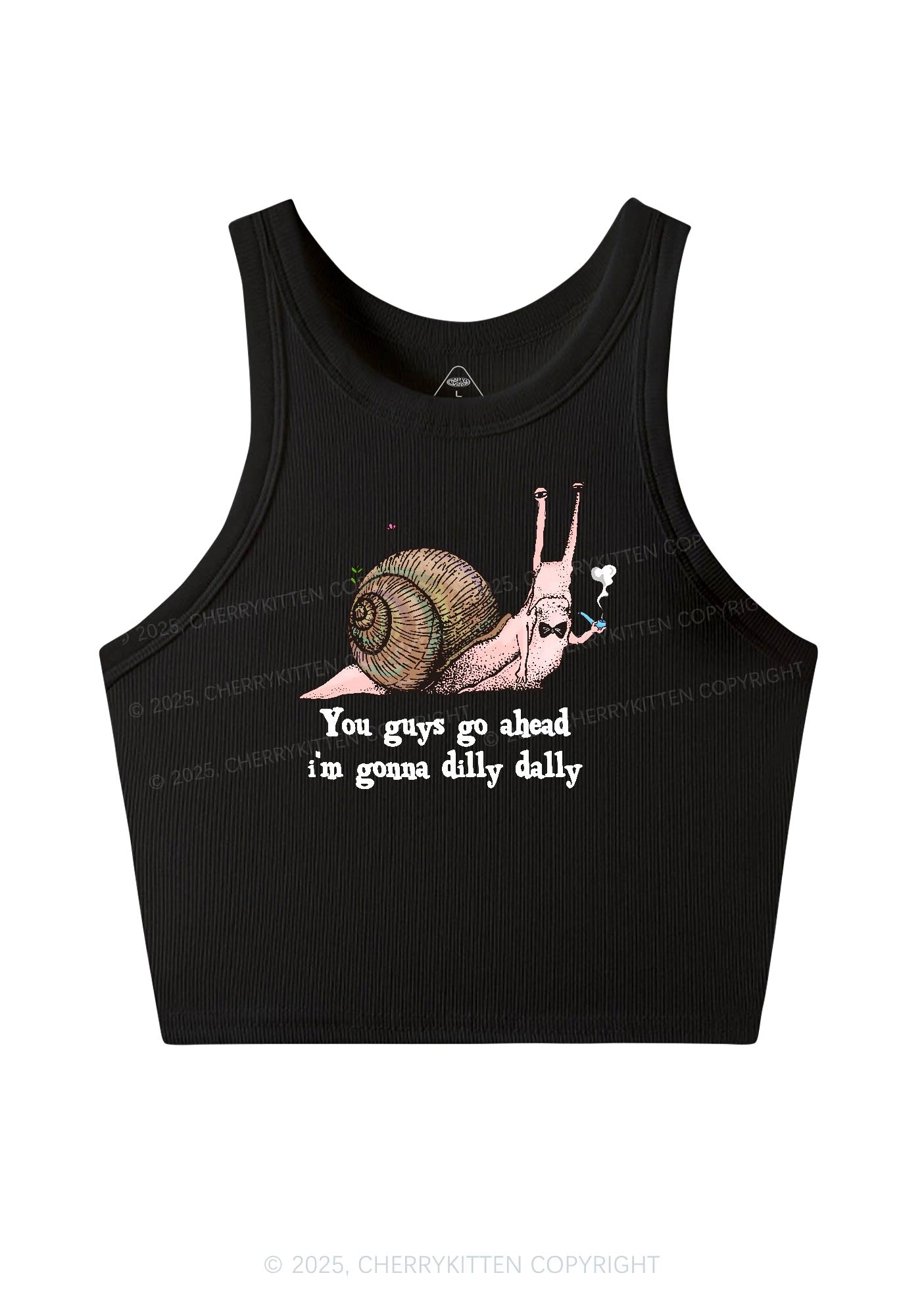 Im Gonna Dilly Dally Y2K Crop Tank Top Cherrykitten