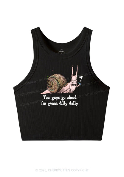 Im Gonna Dilly Dally Y2K Crop Tank Top Cherrykitten