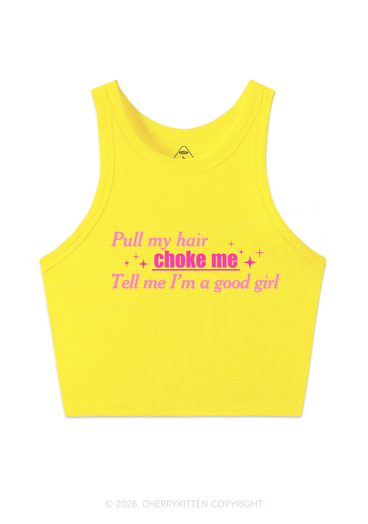 Choke Me Im Good Girl Y2K Crop Tank Top Cherrykitten