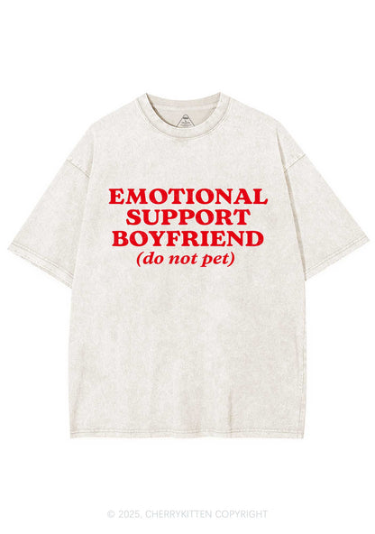 Emotional Support Boyfriend Valentine's Day Y2K Shirts Washed Tee Cherrykitten