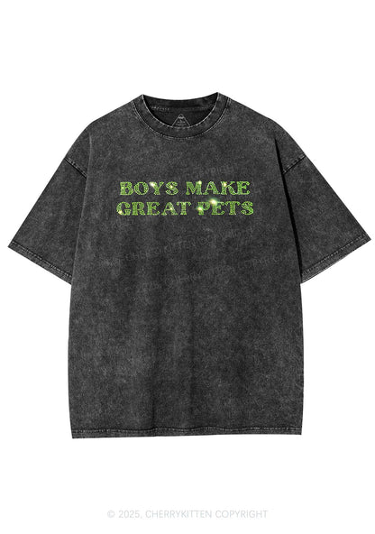 Rhinestone Boys Make Gr8 Pets Y2K Shirts Washed Tee Cherrykitten