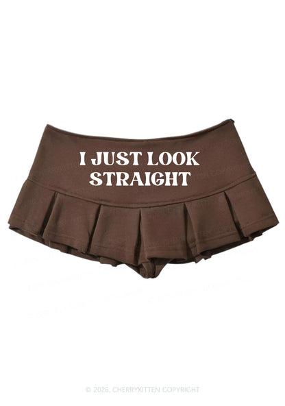 I Just Look Straight Pride Y2K Mini Pleated Skirts Cherrykitten