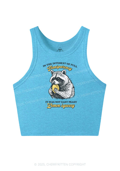 Transparency Lemon Squeezy Y2K Crop Tank Top Cherrykitten
