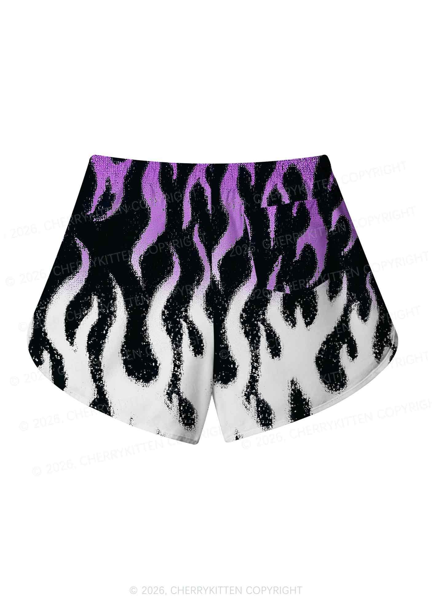 Asexual Flame Pride Y2K Print Men Beach Shorts Cherrykitten