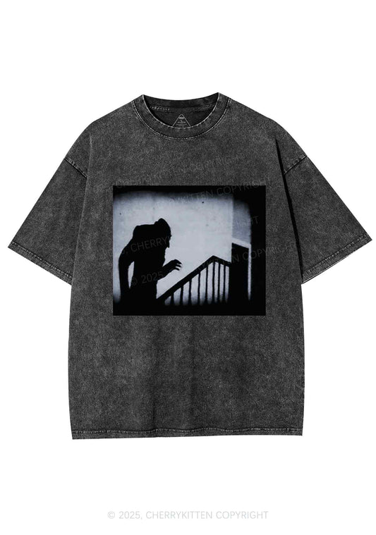 Halloween Stairs Intruder Y2K Shirts Washed Tee Cherrykitten